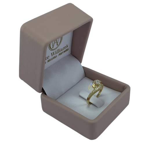 ANILLO SOLITARIO CON INCRUSTACIONES ORO DE 18 KTES - Imagen 2