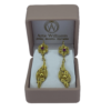 ARETES FILIGRANA ROSA PENDIENTE HOJA GRANDE EN ORO 18 KTES. - Imagen 2