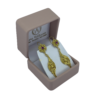 ARETES FILIGRANA ROSA PENDIENTE HOJA GRANDE EN ORO 18 KTES. - Imagen 3