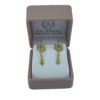 ARETES EN FILIGRANA TREBOL PENDIENTE ORO DE 18 KTES. - Imagen 2