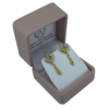 ARETES EN FILIGRANA TREBOL PENDIENTE ORO DE 18 KTES. - Imagen 3