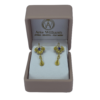 ARETES FILIGRANA TREBOL PENDIENTE EN ORO 18 KTES. - Imagen 2
