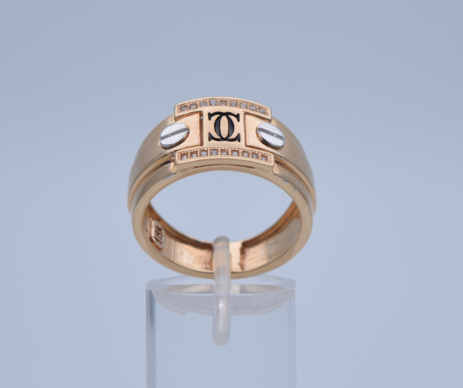 ANILLO ESTILO CARTIER DE HOMBRE EN DOS OROS