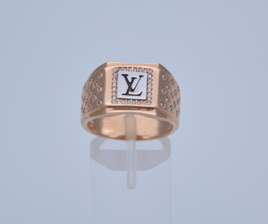 ANILLO SELLO ESTILO LOUIS VUITTON DE HOMBRE EN DOS OROS