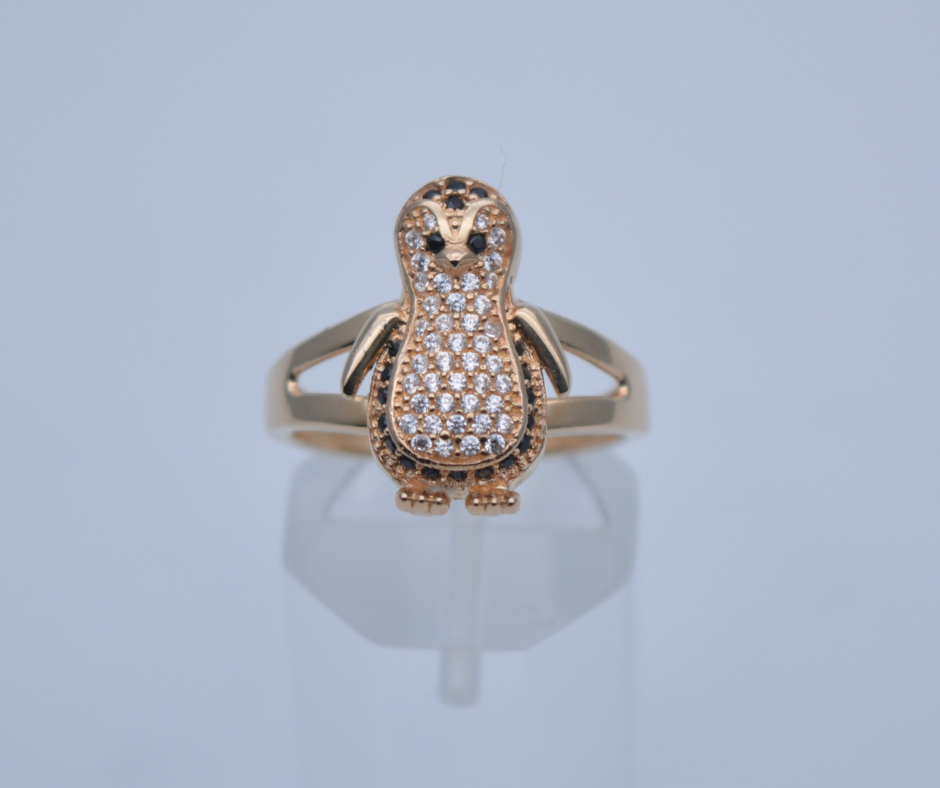 ANILLO PINGÜINO EN ORO