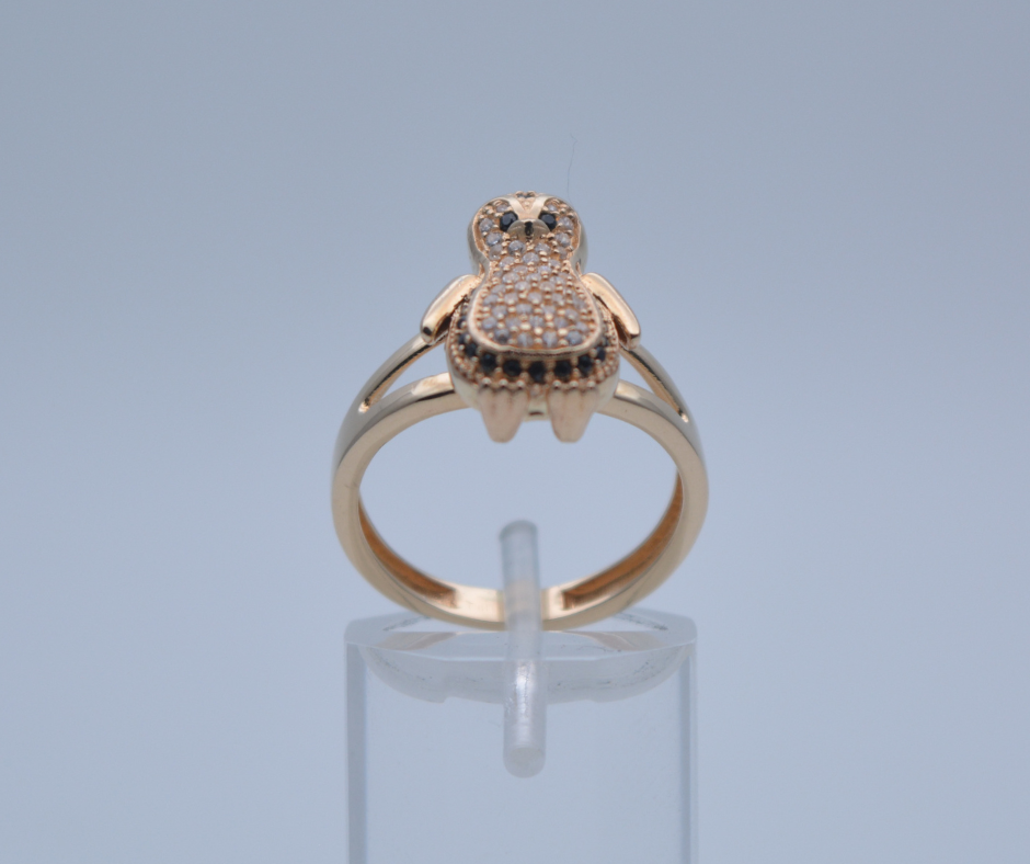 ANILLO PINGÜINO EN ORO