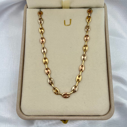 CADENA MODELO GUCCI EN TRES OROS DE 18K