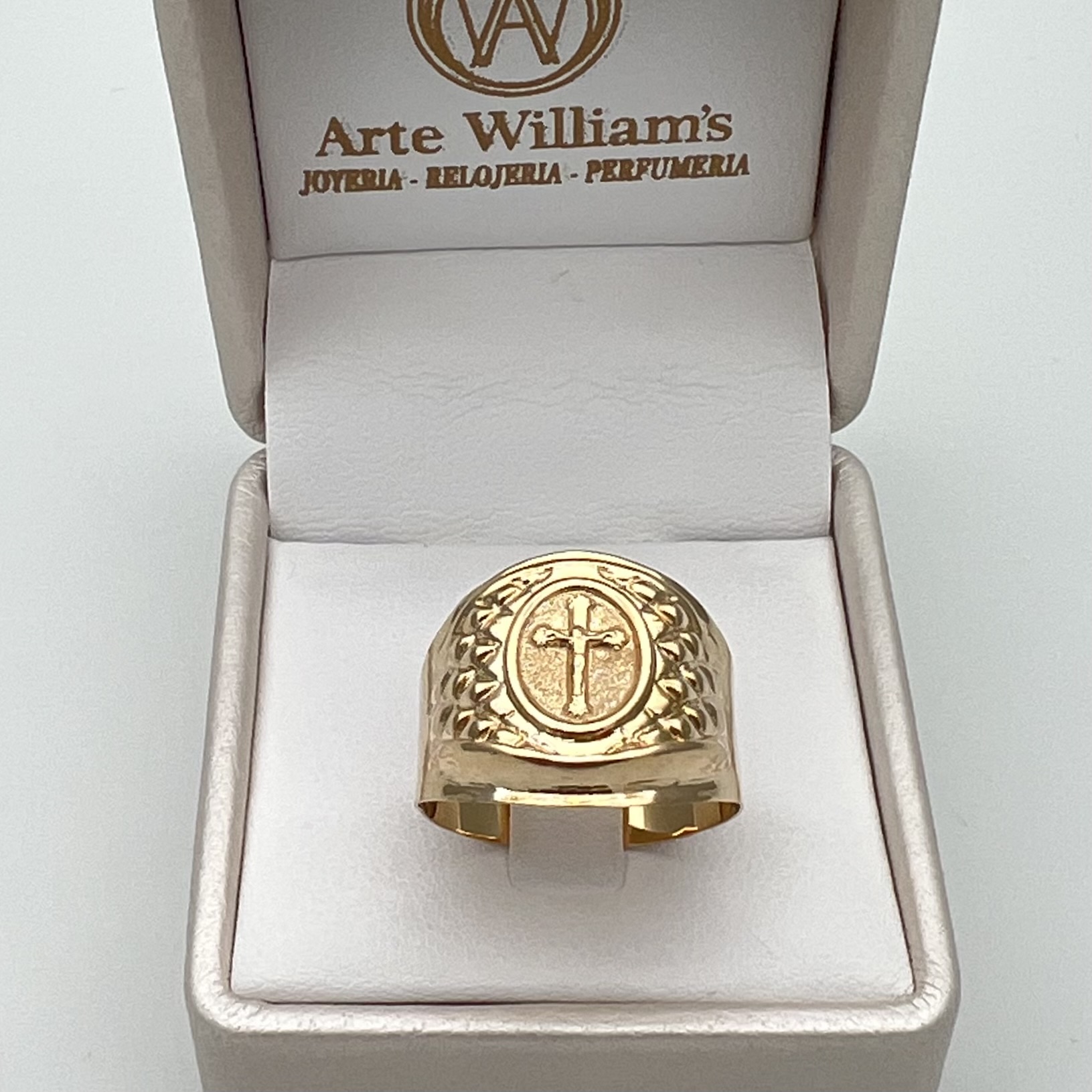 ANILLO SELLO CRUZ EN ORO DE 18K