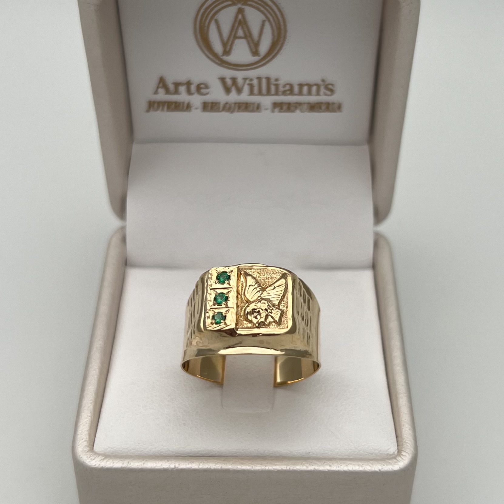 ANILLO SELLO ÁGUILA EN ORO DE 18K