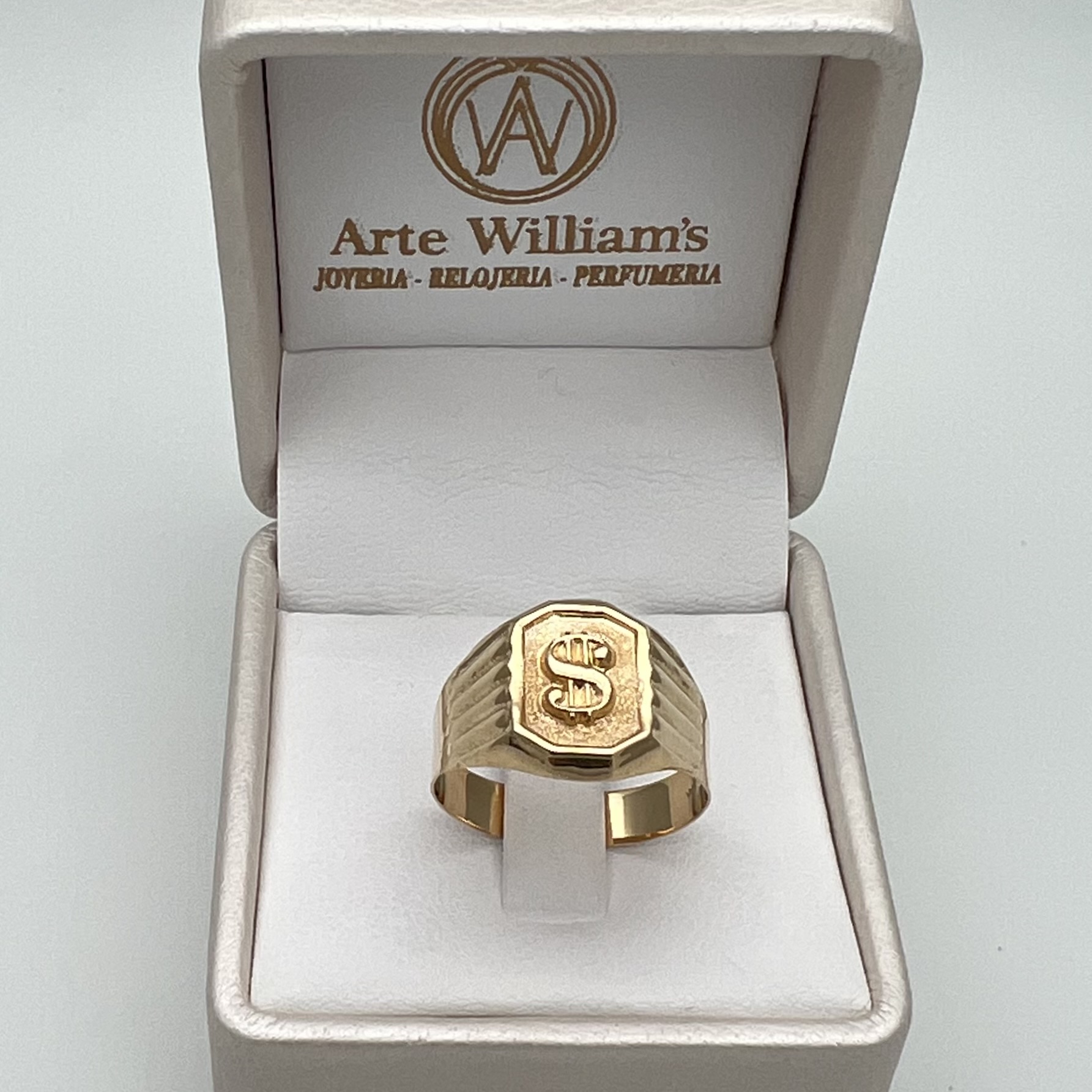 ANILLO SELLO SIGNO PESOS EN ORO DE 18K