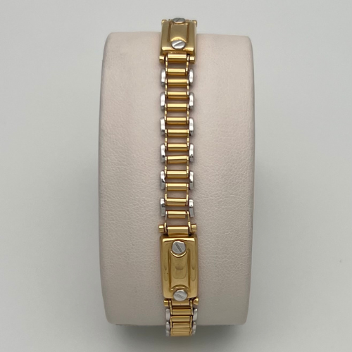 PULSERA ESLABONES CARTIER EN DOS OROS ITALIANO DE 18K