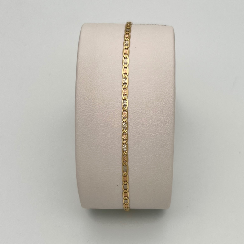 PULSERA MODELO ESCALERA DIAMANTADA EN TRES OROS ITALIANO DE 18K